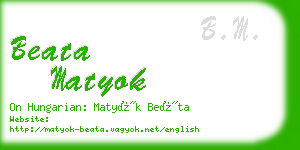 beata matyok business card